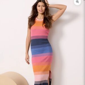 Evereve Eden Striped Multicolor Sleeveless Maxi Dress